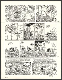 Planche noir et blanc, Le Marsupilami, Sur la piste du Marsupilami (T.25),  Batem