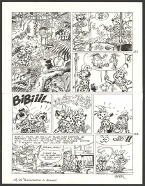 Planche noir et blanc, Le Marsupilami, Bienvenido à Bingo ! (T.32),  Batem
