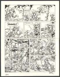 Planche noir et blanc, Le Marsupilami, Chiquito Paradiso (T.22),  Batem