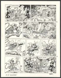 Planche noir et blanc, Le Marsupilami, Quilzèmhoal (T.29),  Batem
