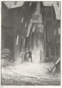Illustration noir et blanc, Les Carnets Lovecraft, Le Festival , Armel Gaulme
