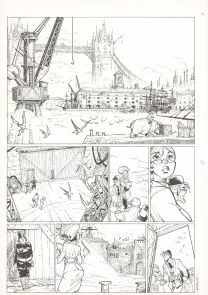 Black and white original page, Ekhö Monde miroir, Swinging London (T.7), Alessandro Barbucci