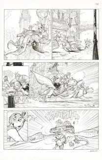 Black and white original page, Ekhö Monde miroir, La Sirène de Manhattan (T.8), Alessandro Barbucci