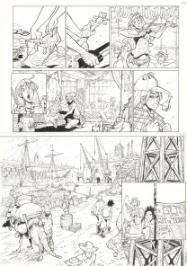 Black and white original page, Ekhö Monde miroir, Swinging London (T.7), Alessandro Barbucci