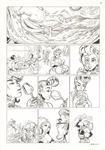 Black and white original page, Ekhö Monde miroir, La Sirène de Manhattan (T.8), Alessandro Barbucci