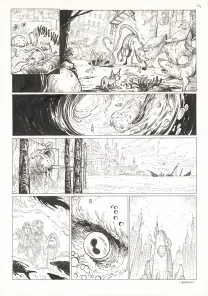 Black and white original page, Ekhö Monde miroir, La Sirène de Manhattan (T.8), Alessandro Barbucci