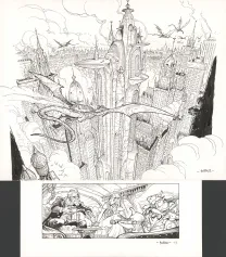 Black and white original page, Ekhö Monde miroir, La Sirène de Manhattan (T.8), Alessandro Barbucci