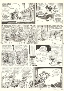 Black and white original page, Spirou et Fantasio, Le Groom de Sniper Alley (T.54),  Yoann