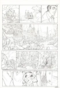 Black and white original page, Ekhö Monde miroir, Le Secret des Preshauns (T.5), Alessandro Barbucci