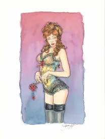 Colored illustration, L'Homme qui n'aimait pas les armes à feu, Paul Salomone