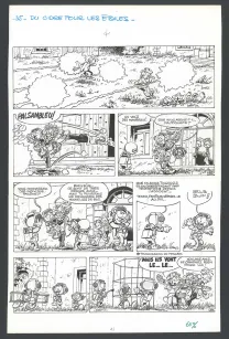 Planche noir et blanc, Spirou et Fantasio, Du cidre pour les étoiles (T.26), Jean-Claude Fournier