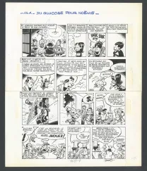Black and white original page, Spirou et Fantasio, Du Glucose pour Noémie (T.21), Jean-Claude Fournier