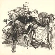 Black and white illustration, Guido Buzzelli