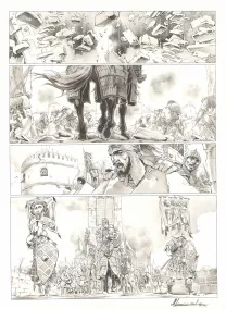 Planche noir et blanc, Chroniques de Roncevaux, La Légende de Roland (T.1), Juan Luis Landa