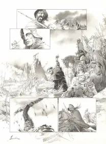 Planche noir et blanc, Chroniques de Roncevaux, La Légende de Roland (T.1), Juan Luis Landa