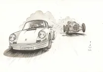 Colored illustration, Curtiss Hill,  Pau 