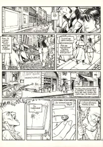 Black and white original page, Les Voleurs d'Empire, Chat qui mord (T.5), Martin Jamar