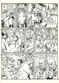 Planche noir et blanc, Les Voleurs d'Empire, Chat qui mord (T.5), Martin Jamar