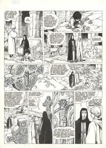 Planche noir et blanc, Complainte des Landes Perdues, Dame Gerfaut (T.3), Grzegorz Rosinski
