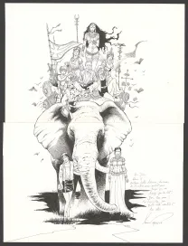 Black and white illustration, Philippe Xavier