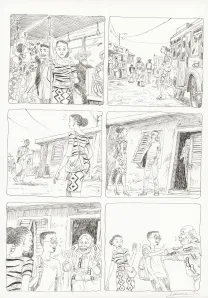 Planche noir et blanc, Aya de Yopougon, Volume 7 (T.7), Clément Oubrerie