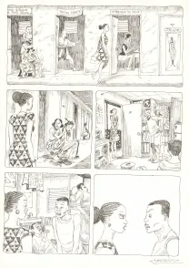 Planche noir et blanc, Aya de Yopougon, Volume 7 (T.7), Clément Oubrerie
