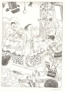 Planche noir et blanc, Aya de Yopougon, Volume 7 (T.7), Clément Oubrerie