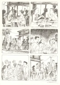 Black and white original page, Aya de Yopougon, Volume 7 (T.7), Clément Oubrerie
