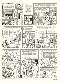 Black and white original page, Blake et Mortimer, Huit heures à Berlin (T.29), Antoine Aubin