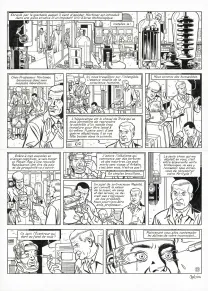 Black and white original page, Blake et Mortimer, Huit heures à Berlin (T.29), Antoine Aubin