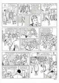 Black and white original page, Blake et Mortimer, Huit heures à Berlin (T.29), Antoine Aubin