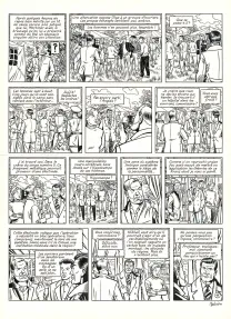 Black and white original page, Blake et Mortimer, Huit heures à Berlin (T.29), Antoine Aubin