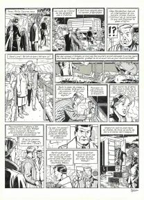 Black and white original page, Blake et Mortimer, Huit heures à Berlin (T.29), Antoine Aubin