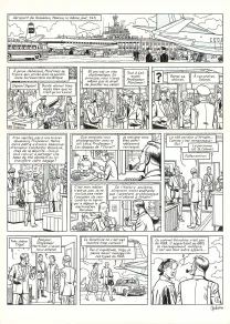 Black and white original page, Blake et Mortimer, Huit heures à Berlin (T.29), Antoine Aubin