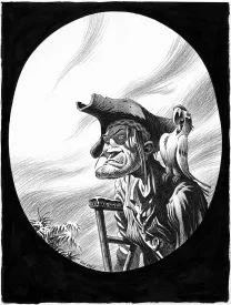Illustration noir et blanc, L'Île au trésor,  Riff Reb's