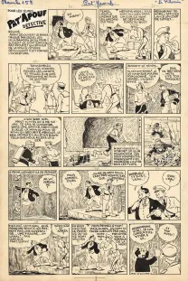 Planche noir et blanc, Pat'Apouf, Les Aventures de Pat'Apouf aux Antipodes,  Gervy