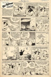 Planche noir et blanc, Pat'Apouf, Les Aventures de Pat'Apouf aux Antipodes,  Gervy