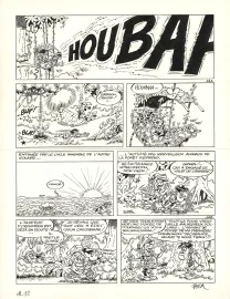 Planche noir et blanc, Le Marsupilami, L'Orchidée des Chahutas (T.17),  Batem