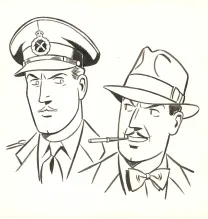 Black and white illustration, Blake et Mortimer, Huit heures à Berlin (T.29), Antoine Aubin