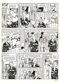 Black and white original page, Blake et Mortimer, Huit heures à Berlin (T.29), Antoine Aubin