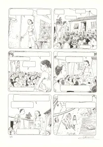 Black and white original page, Aya de Yopougon, Volume 4 (T.4), Clément Oubrerie