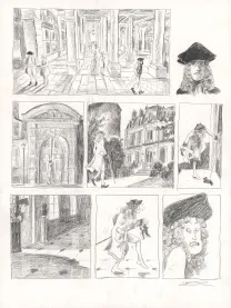 Planche noir et blanc, Voltaire amoureux, Voltaire très amoureux (T.2), Clément Oubrerie