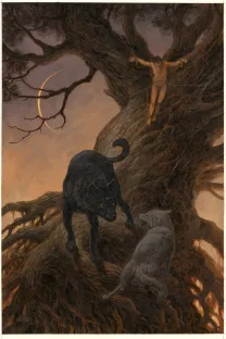 Illustration couleur, La Tapisserie de Fionavar, L'Arbre de l'été (T.1), Julien Delval