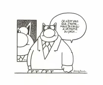 Illustration noir et blanc, Le Chat, Philippe Geluck