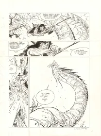 Black and white original page, Thorgal Saga, Wendigo (T.2), Corentin Rouge