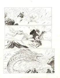 Black and white original page, Thorgal Saga, Wendigo (T.2), Corentin Rouge