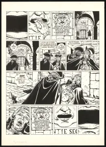 Black and white original page, Giacomo C., Le Masque dans la bouche d'ombre (T.1),  Griffo