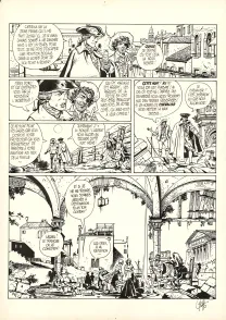 Planche noir et blanc, Giacomo C., Le Masque dans la bouche d'ombre (T.1),  Griffo