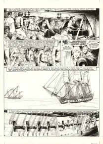 Planche noir et blanc, USS Constitution, Livre II - Il y a deux justices en mer, celle des gradés et celle des sans grades (T.2), Franck Bonnet