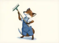 Colored illustration, Les Géniales inventions de Léonard le renard, Méli-mélo de saison (T.1), Julie Mellan